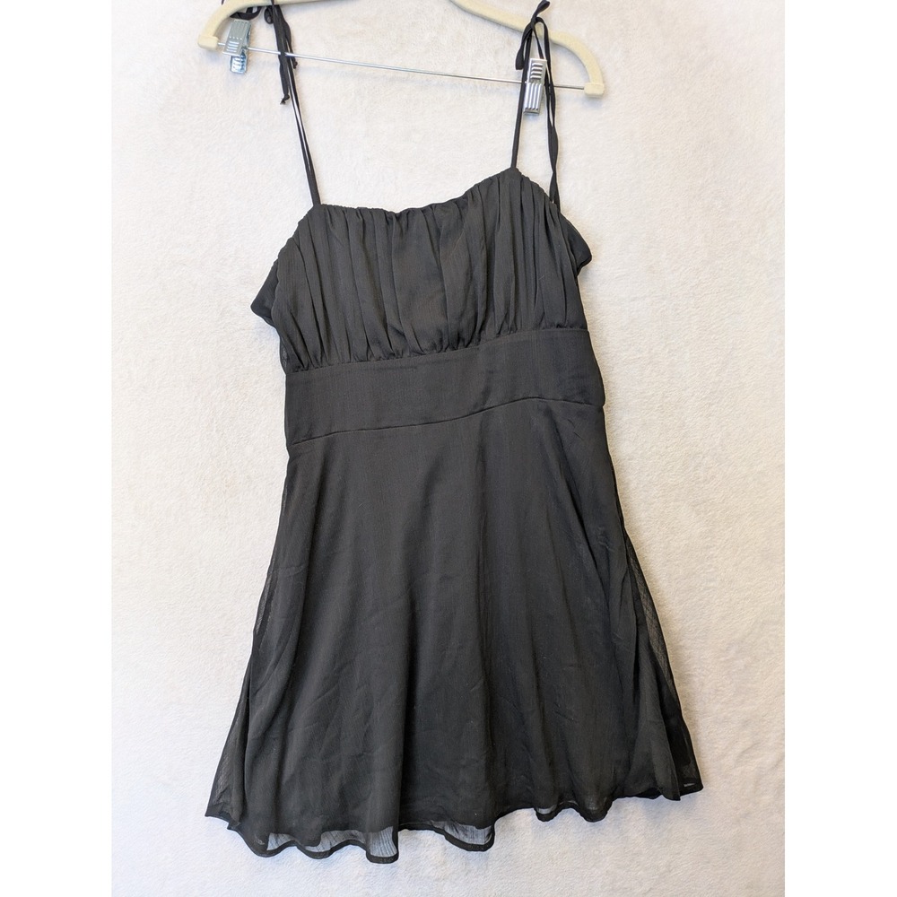 Trixxi Mini Dress‎ Women's Size L Black Ruched Bodice Whimsigoth
